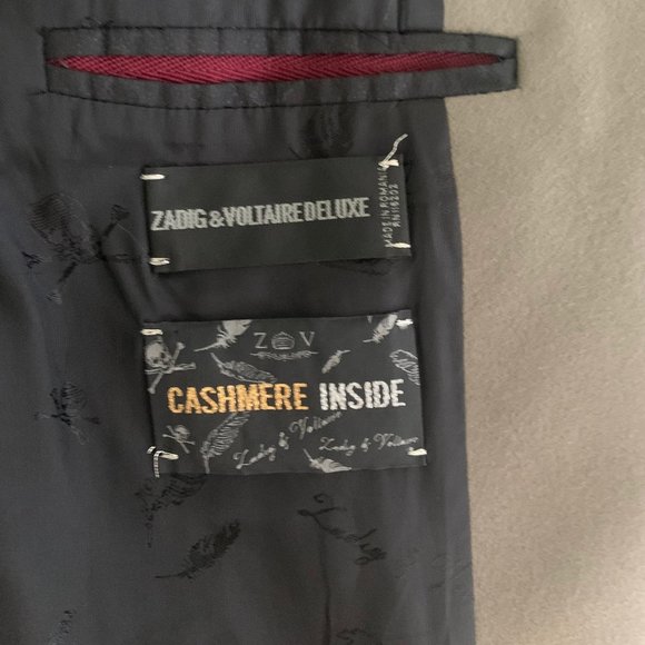 Zadig and Voltaire Deluxe Wool Cashmere Coat Taupe Size M - Picture 6 of 8